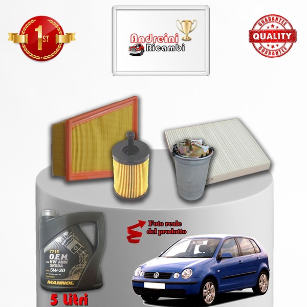 Inspektionskit Filter Und ÖL Tsi Polo Iv 1.4 Tdi 55KW 75CV Von 2004->-image
