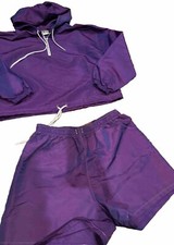 Vintage Road Rags Jean Co 2 Pc Windbreaker Hoodie And Shorts Set