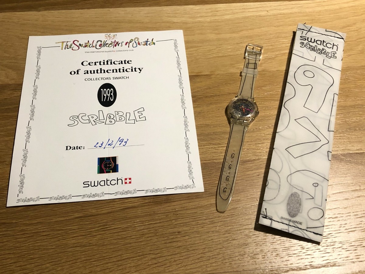 Swatch Watch Scribble 1993 Limited Edition GZ124