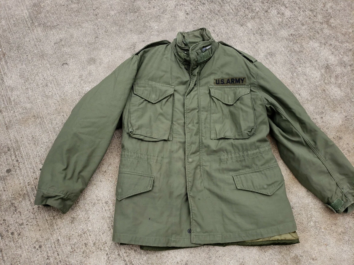 🇺🇸 1969 VINTAGE US ARMY MILITARY M-65 OG-107 FIELD JACKET COAT SMALL SHORT