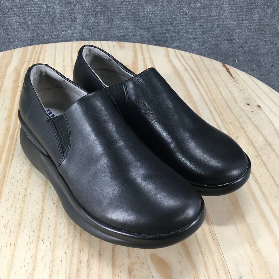 Moshn by Klogs Zapatos Mujer 6.5M Verve Zuecos Cuero Negro Cuña Sin Cordones Bajo Foto 3 de 4