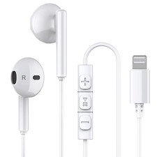 iPhone Headphones,Wired Lightning Headphones for 13 14 12 Pro White