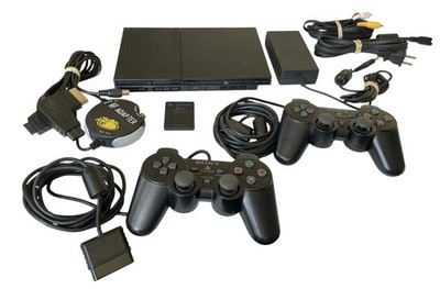 Sony PlayStation 2 Slim PS2 Silver Console SCPH-77001 w/ OEM Controller Bundle