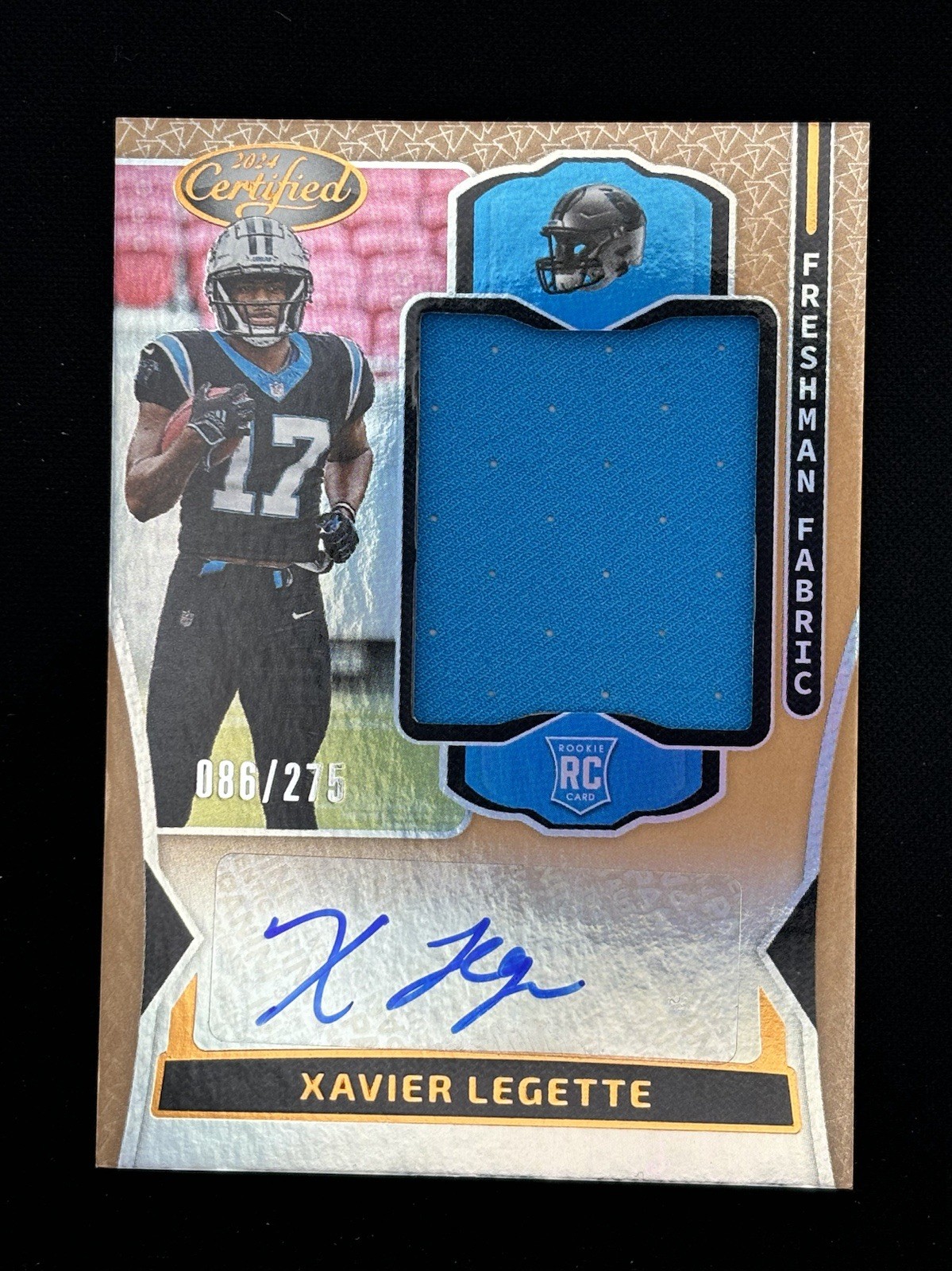2024 Panini Certified - Freshman Fabric Bronze Auto Xavier Legette /275 Panthers