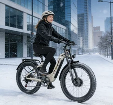 2000W 48V 17.5Ah Fat Tire Electric Mountain Bike 26" Dual Motor E-Bike for Adult