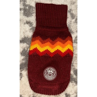 GF Pets Authentic Brick Red Chevron Pattern Knit Turtle Neck Dog Sweater 3XS 