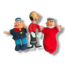 Vintage Popeye Olive Oil Sweet Pea DOLL Lot 1977 1979 Hong Kong Rubber Face