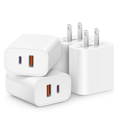 [4 Pack] USB Charger Block Fast Charging Multiport Adpater [PD 20W USB-& QC 3...