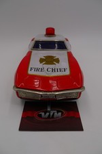 Taiyo Fire Chief Corvette Tin Battery Operated Japan Toy Vintage 1960s-70s 10"