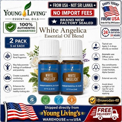 Young Living White Angelica Essential Oil Blend 5ml 2 Pack New Sealed FromUSA 