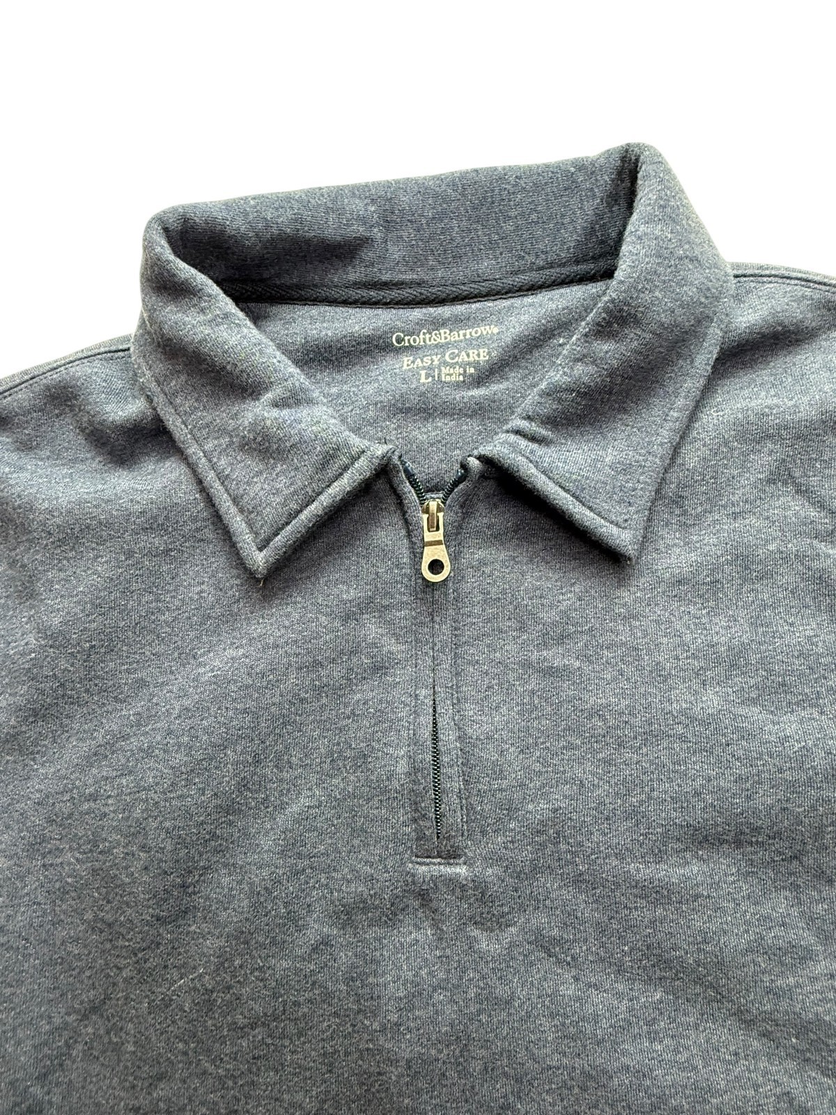 Croft & Barrow Easy Care Blue Half Zip Pullover Sweater, Fleece Sz Men's Large image 2