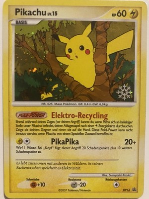 Pokemon TCG Pikachu DP16 Countdown Calendar Snowflake Stamp *German* Promo 2008