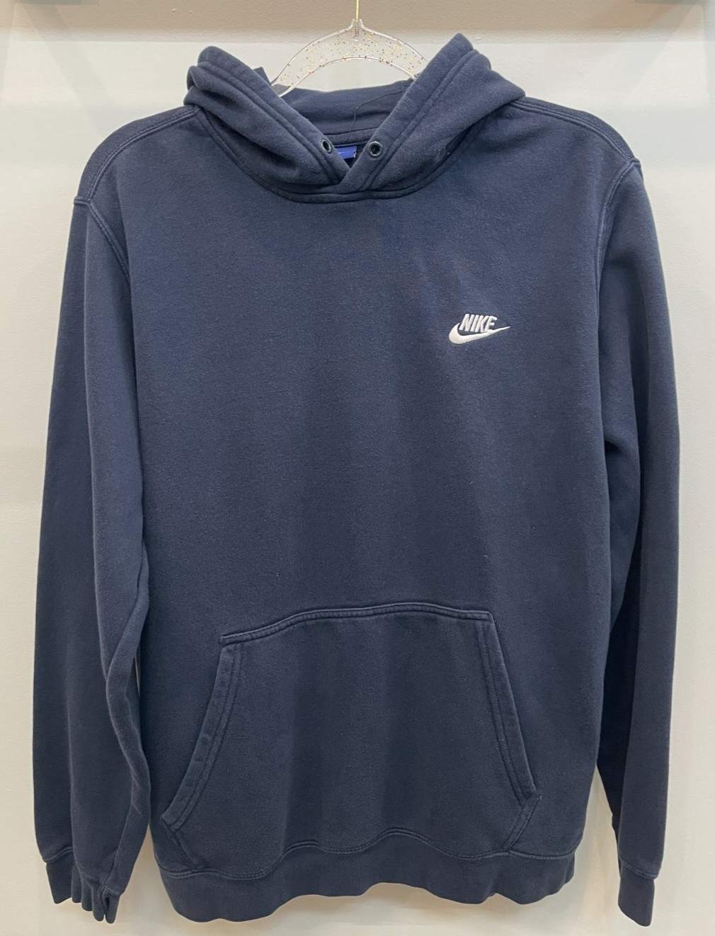 Nike Hoodie Women L Navy Blue Cotton Blend Pullover Logo Athletic Casual