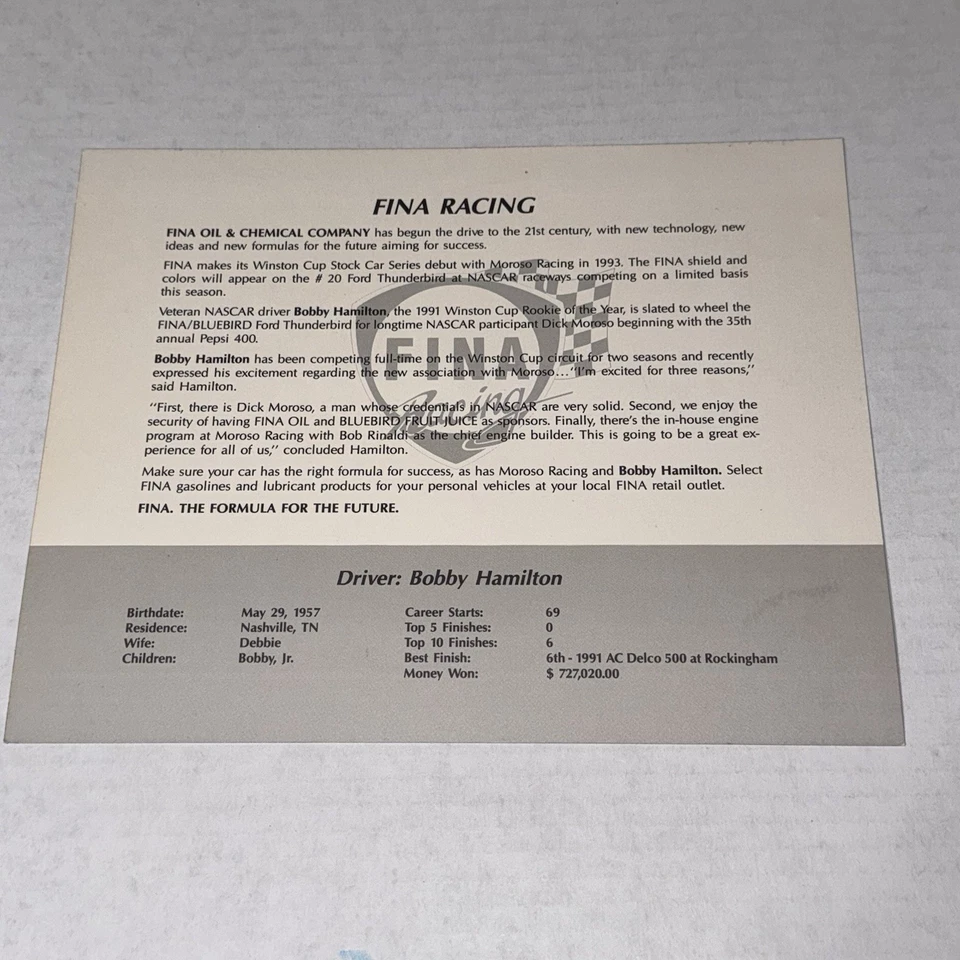 (9) LOTE KODAK FOTOS VINTAGE DE HÉROES NASCAR firmadas por Bobby Hamilton 1993-2000 BGN NUEVO CON ETIQUETAS Foto 2 de 4