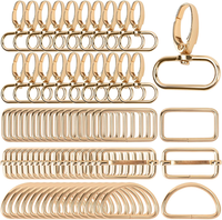 100 StüCk Karabinerhaken Mit Drehgelenk,NäHen ZubehöR,D Ring,Triglide Schiebesch