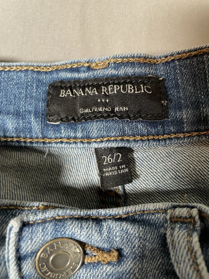 Pantalones Cortos De Colección Y2k Banana Republic Jean Elastizados Tiro Bajo Para Mujer Talla 2/26 Foto 4 de 4