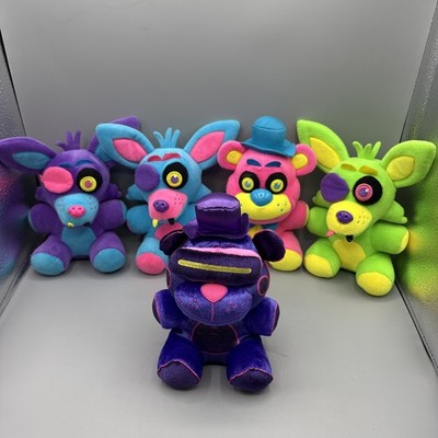 FNAF Neon Plush Lot of 5 Security Breach Freddy Roxanne Chica Monty No Tags