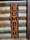 VINTAGE LUMBER PORCELAIN SIGN OLD LOGGING ANCHORAGE ALASKA SAWMILL WOOD TIMBER