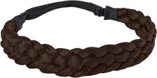 Hairband - 5 Strands Synthetic Braid Headband, Stretch Elastic Chunky Wide