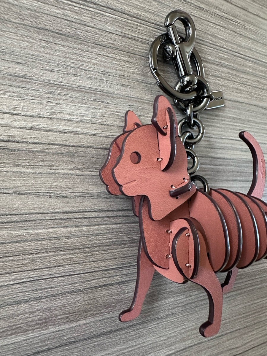 Coach Leather 3D Small Cat Puzzle Skeleton Bag Charm Keychain