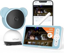 Baby Monitor 1080p with 3000mAh Battery  Feeding Reminder 5" LCD  App Control