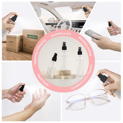 100Pack 2oz Spray Bottles Small, 60ml Travel Spray Bottle Black Fine Mist Spr... - Picture 7 of 8