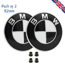 BMW 1 3 5 Series E60 E61 E92 E81 E87 E90 82mm 2x Bonnet Boot Badge 4x Grommets