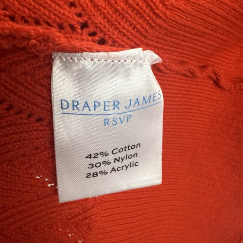 Draper James RSVP maglia cardigan maglione donna rosso medio con bottoni manica a gomito - Foto 12 di 12