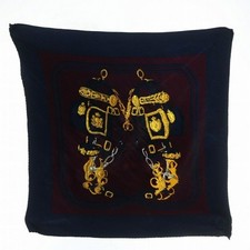 Hermes Carre90 Brides de GALA Ceremony Horse Bridle Scarf Silk Pleated Logo Used