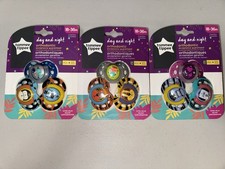Tommee Tippee Day and Night Glow In The Dark Pacifiers 18-36 Months Lot Of 3