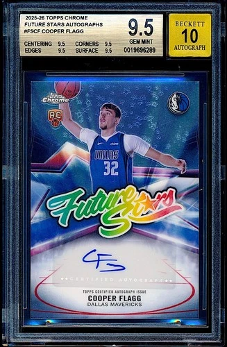 2025-26 Topps Chrome Future Stars Auto Cooper Flagg Rookie RC BGS 9.5 10