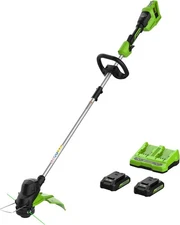 Greenworks 48V 24V x 2 15" String Trimmer 2Ah Batteries 4A Dual Port Charger