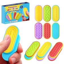 Sensory Fidget Magnet Toys 6 Pack Textured Silicone Magnetic Sliders for Stress