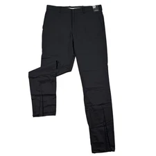 NEW Nordstrom Tech Smart Trim Fit Black Wool Spandex Dress Pant Mens 36 Unhemmed