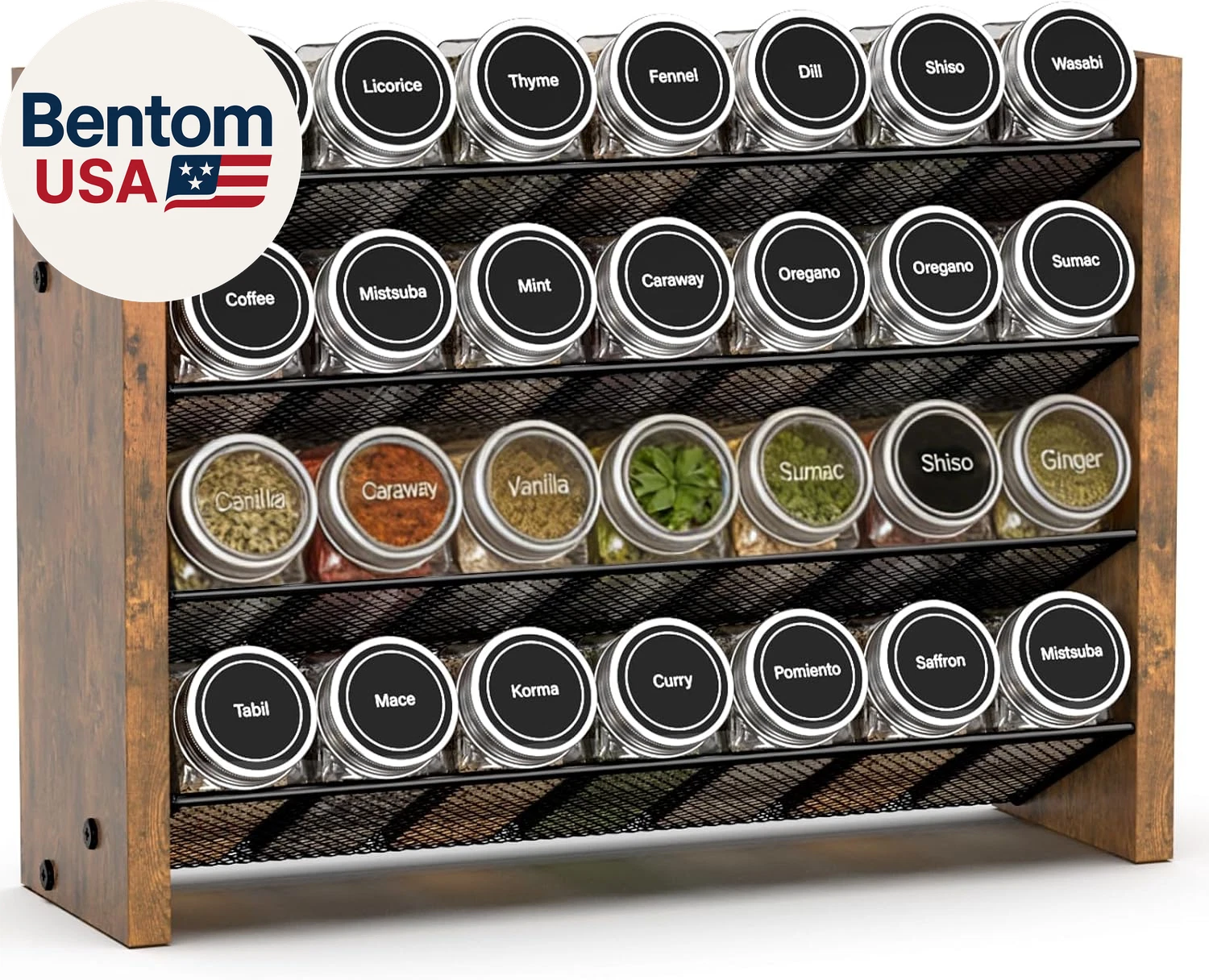 Spice Rack Organizer for Cabinet, Wooden 4 Tier Vertical Seasoning Organizers fo
Opens in a new wind