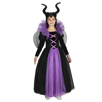 Costume Strega Cattiva Bambina Vestito Carnevale/Halloween