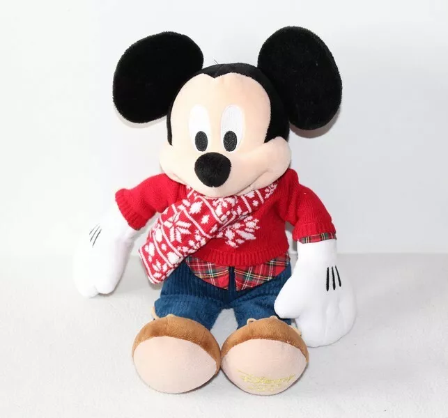 Peluche Mickey vintage en tenue de Noël - Disneyland Paris