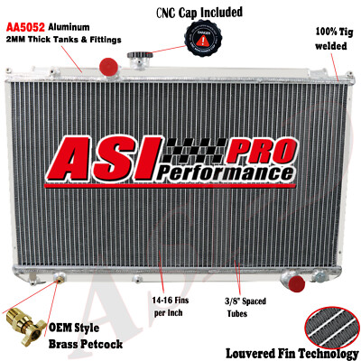 3 Row Radiator For 1996-2000 1999 Toyota MARK II Chaser JZX100 1JZ-GTE 2.5L l4