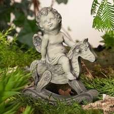 Engel Azur Engelsfigur Putte Gartenfigur Dekofigur Balkon Garten Grab