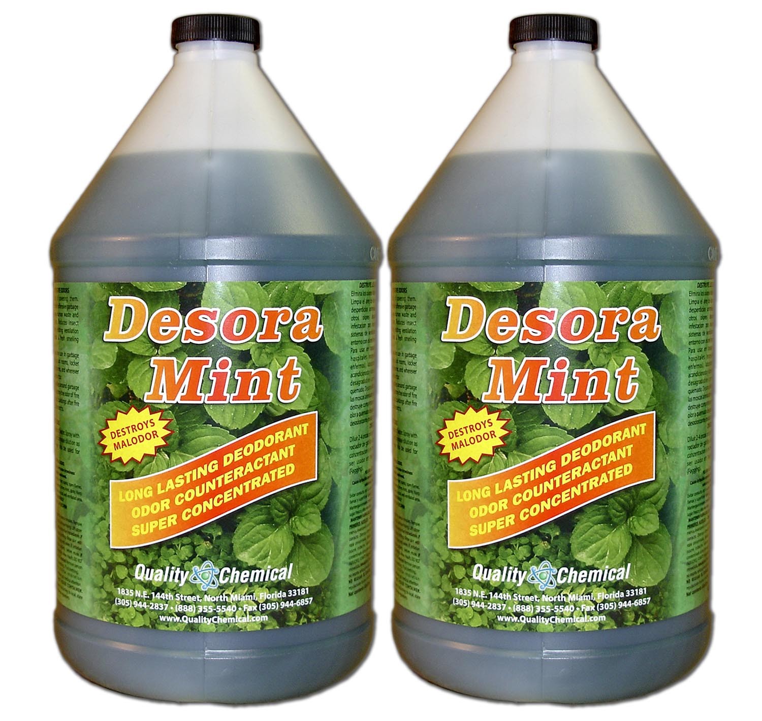 Desora Concentrated Deodorizer / Mint Scented Deodorant - 2 Gallon Case