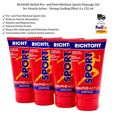 Richtofit Rapid Active Muskelentspannungsgel - Aufwärm- und Nach-Sport-Creme x4