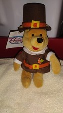 Disney Store Pilgrim Winnie the Pooh 8" Mini Bean Bag Plush Thanksgiving NWT