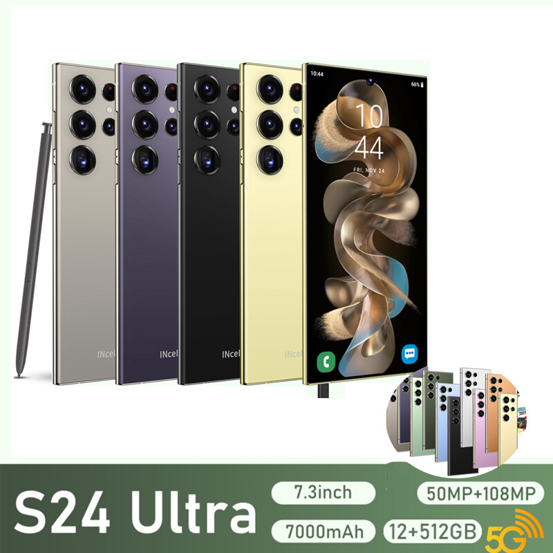 New S24 Ultra 5G Smartphone 7.3" Factory Unlocked Android Cellphones Dual SIM