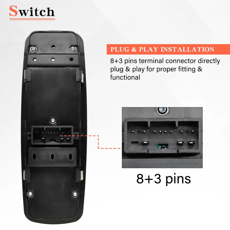Interruptor de ventana eléctrica maestro conductor delantero izquierdo para Jeep Grand Cherokee 2014-2018 Foto 3 de 4