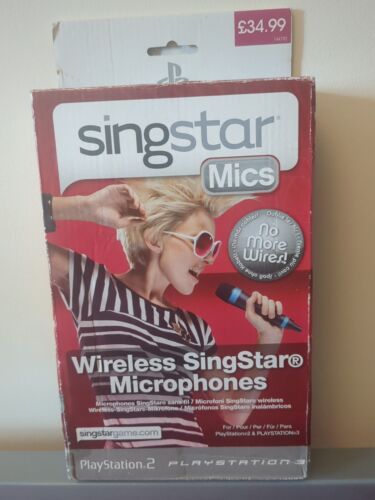 Wireless Singstar Microphones Sony PlayStation PS2 & PS3 Boxed NEW & SEALED - Picture 1 of 4