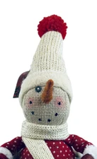 Rite Aid Home For The Holidays Snowman Stuffed Burlap Shelf Sitter 17"  Long