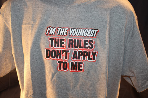 I'm the youngest the rules graphic funny t-shirt tee novelty sarcastic boy girl - Picture 4 of 31