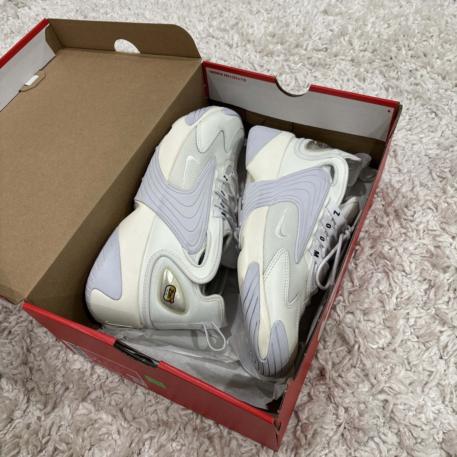 nike zoom 2k white silver