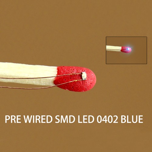 20pcs Pre-wired micro 0.1mm Copper Wire SMD LED 0402 Blue Lights Lamps C0402B - Picture 3 of 7