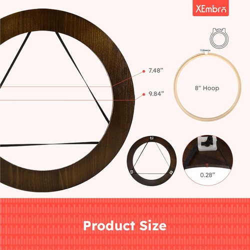 8 Inch Wood Embroidery Hoop Frame, round Wood Embroidery Display with 8 Inch Emb - Picture 2 of 7